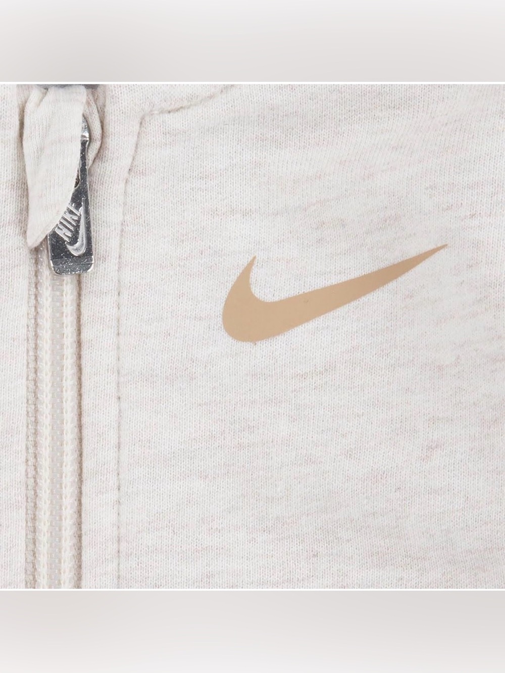 Nike Baby Full Zip One-Piece Hooded Coverall Beige - 6 months - Picture 3 of 3